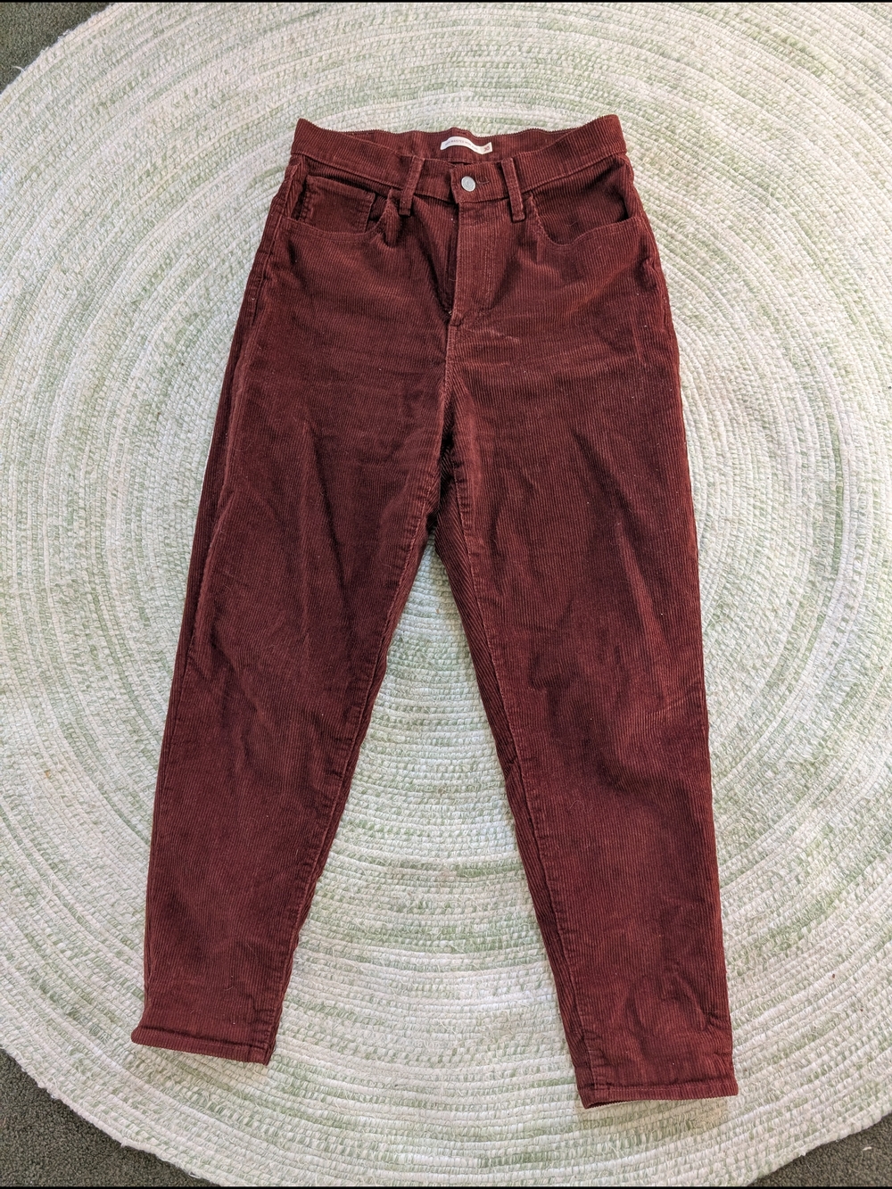 Maroon Corduroy Mom Jeans (Levi)